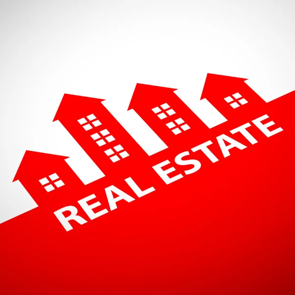 Roter Hintergrund Immobilien — Stockvektor