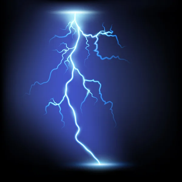 Lightning isolated on dark — Stock Vector