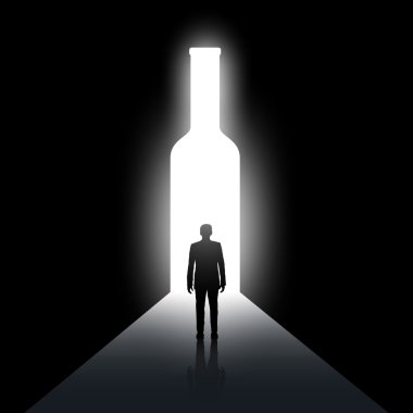 Alcoholism. Abstract concept clipart