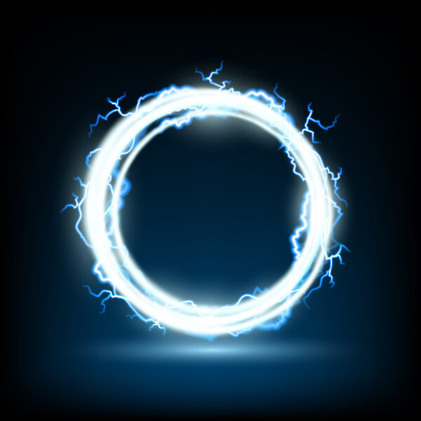 Abstract round frame with electric shocks