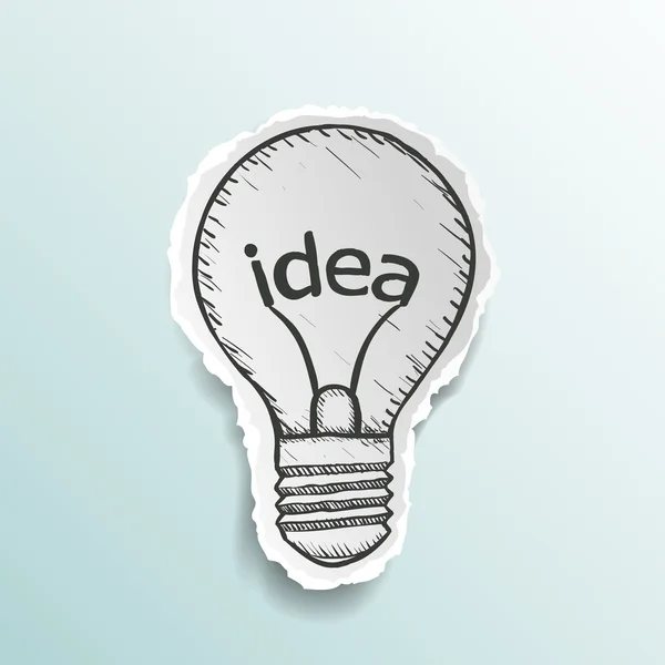 Light bulb with word idea — Stock Vector