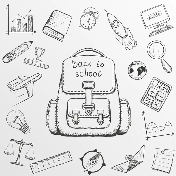 Back to school. School backpack — Stock Vector