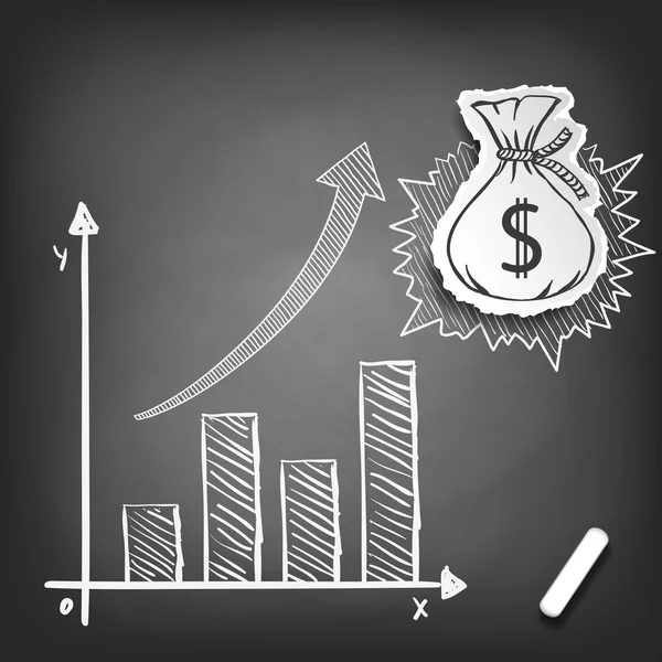 Gráfico com seta para cima —  Vetores de Stock