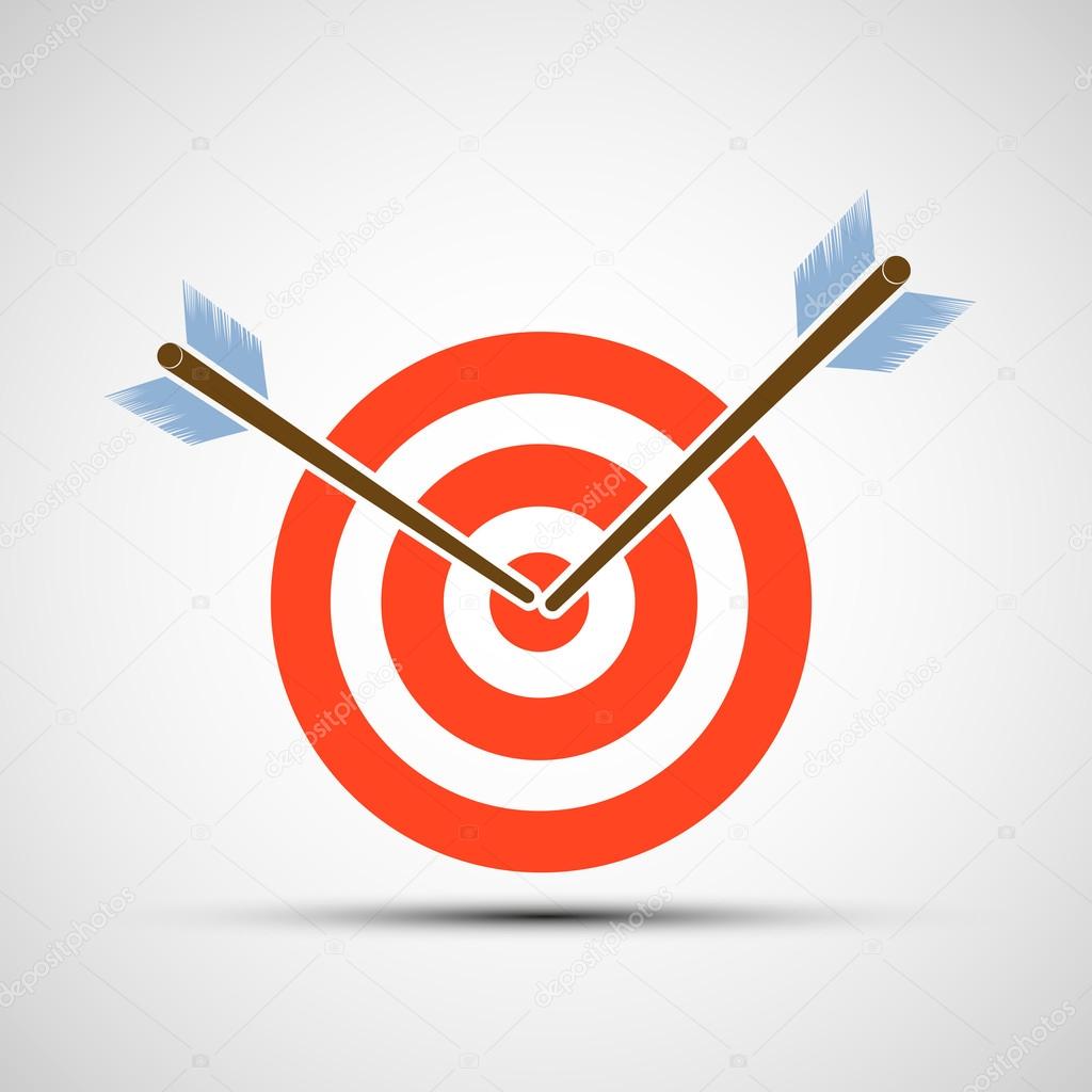 Logo Target and arrows. Stock vector image.