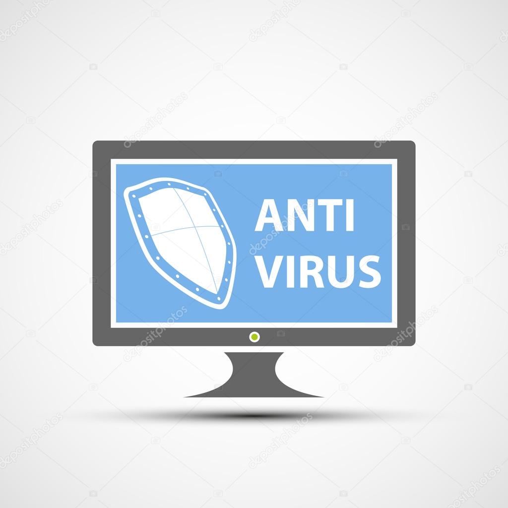 Anti-virus software. Stock illustration.