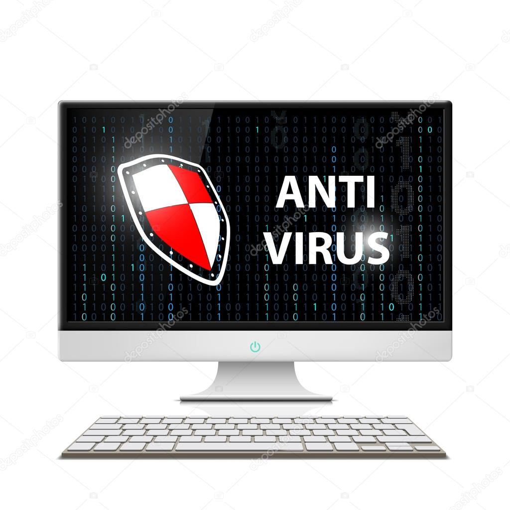 Anti-virus software. Stock illustration.