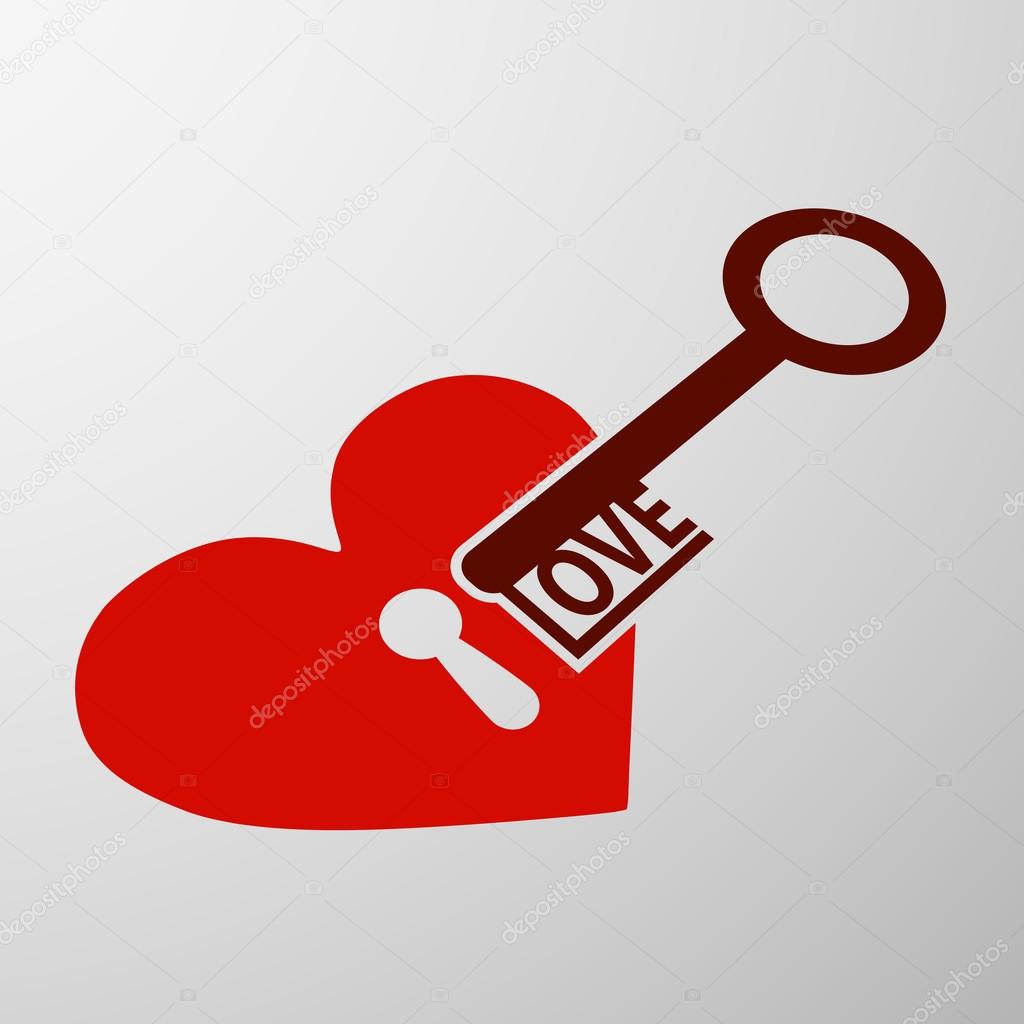 heart with a keyhole and key