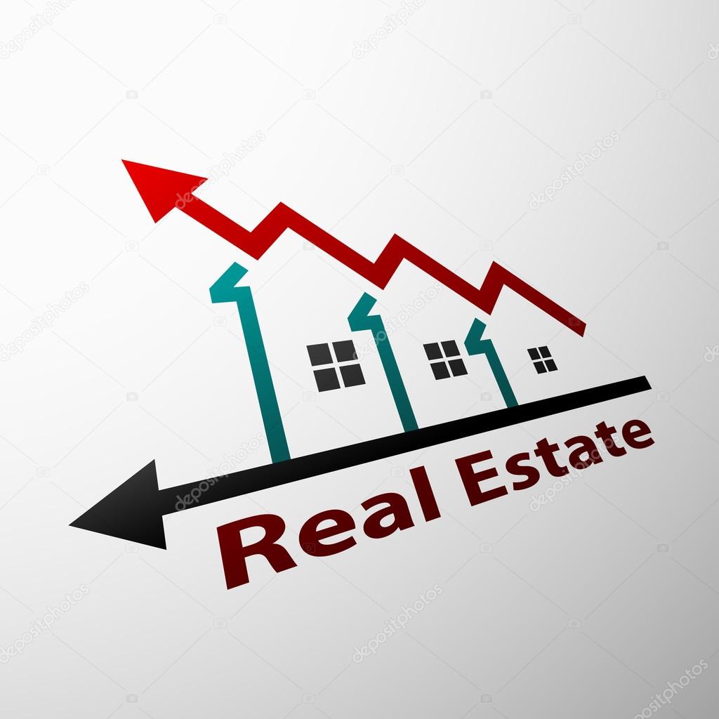 Emblem the real estate. Stock vector illustration.