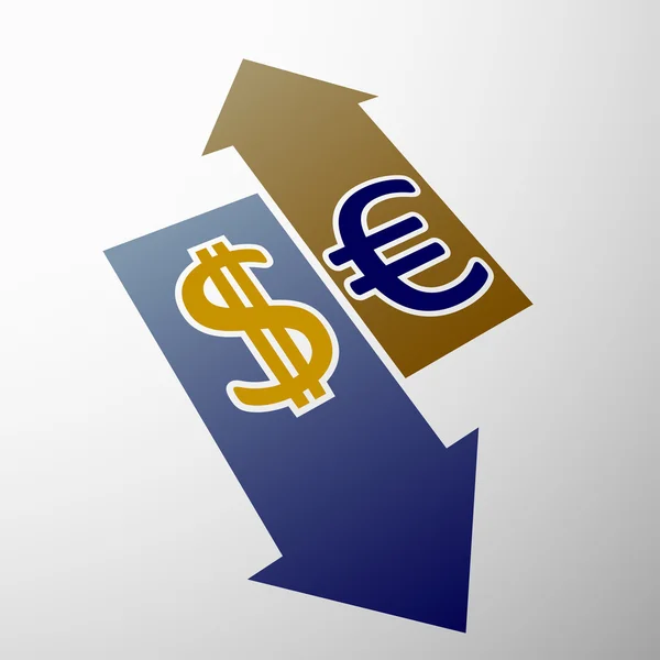 Dollar och euro — Stock vektor
