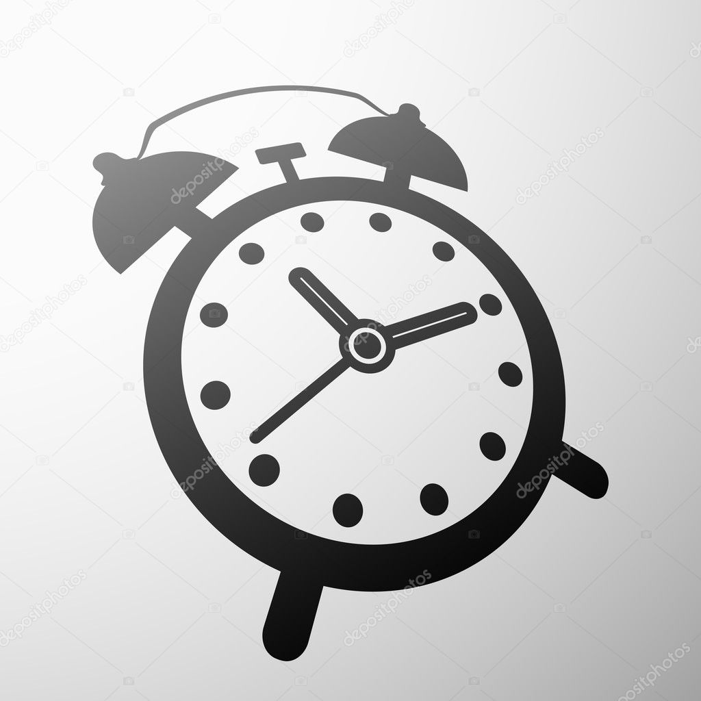 Emblem the alarm. Flat design. Stock vector image.