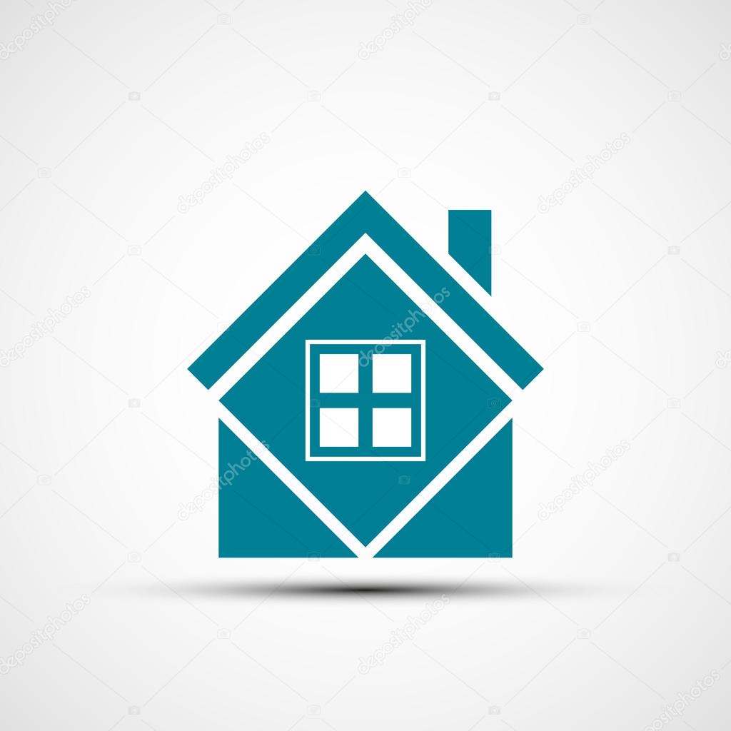 Logo real estate. Flat design. Stock vector illustration.