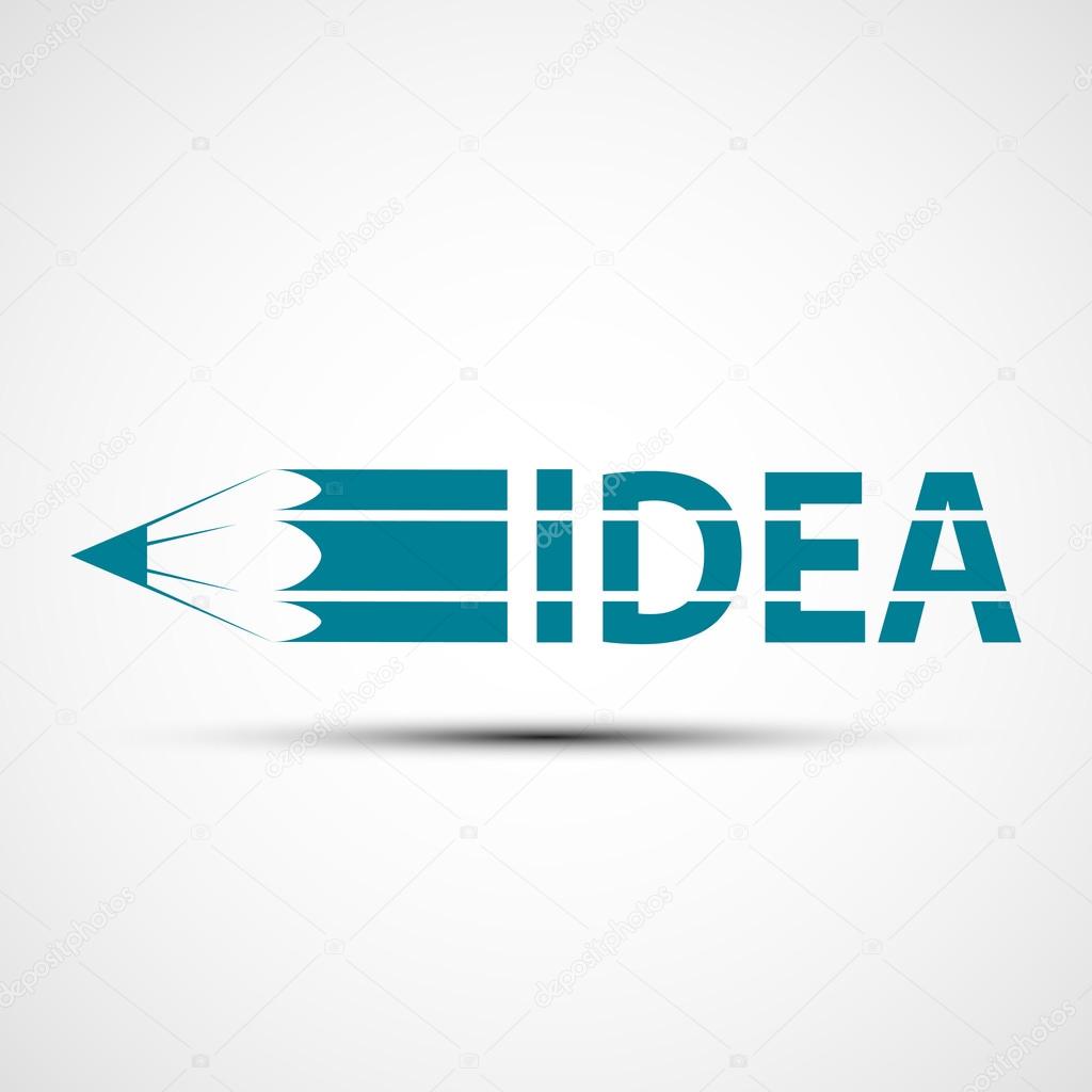 Pencil and word idea. Logo design. Stock vector illustration.