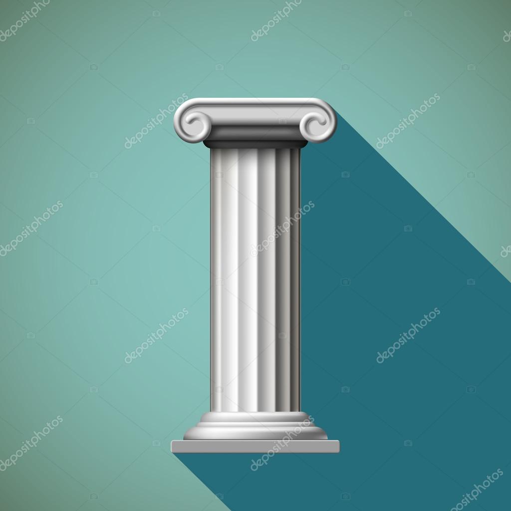 Antique column. Flat design. Stock vector illustration.