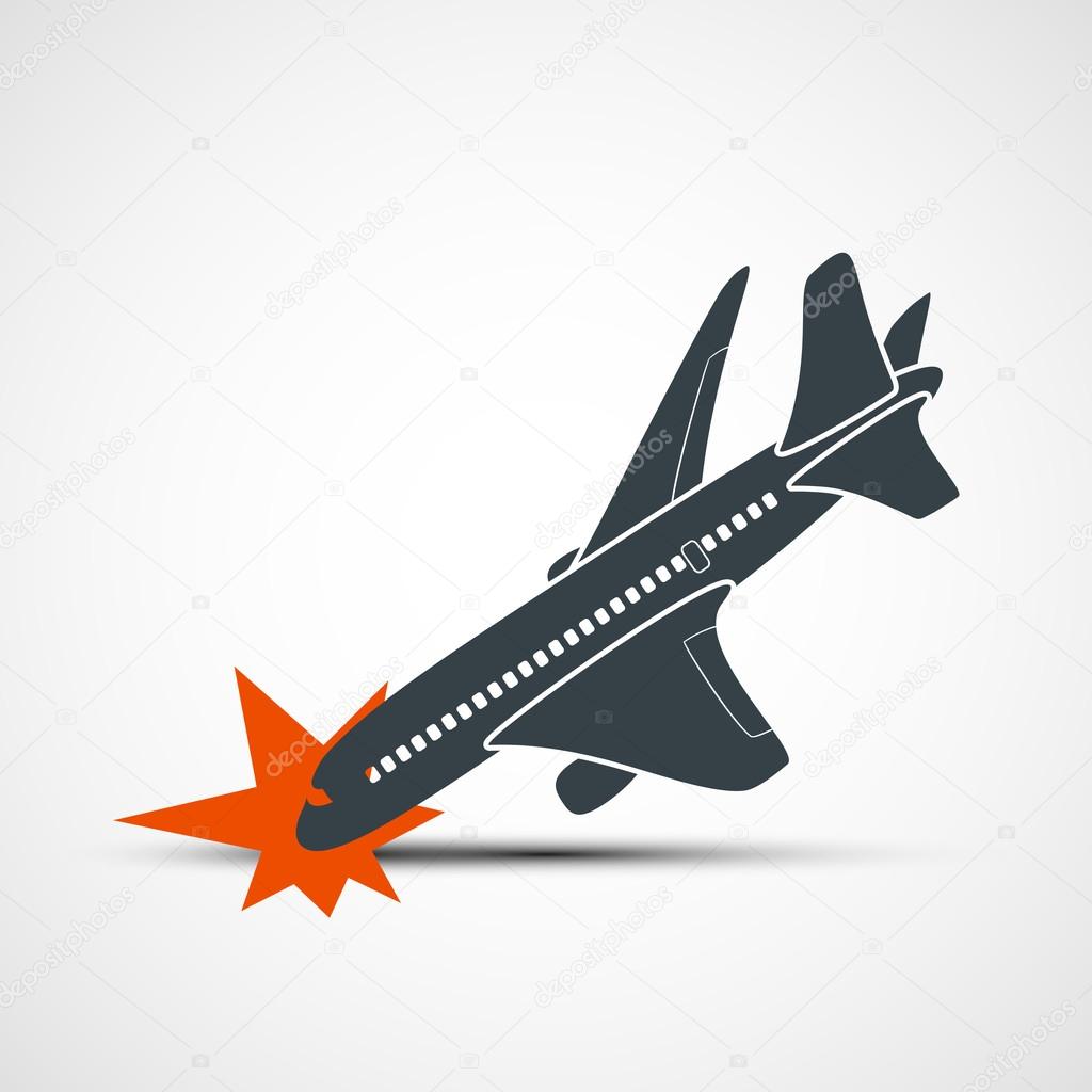 Plane crash illustration.