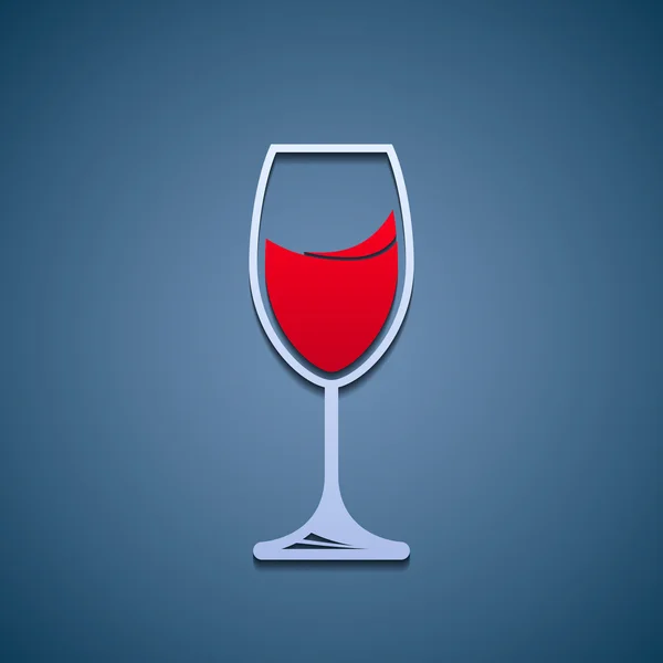 Logo Glas Wein. — Stockvektor