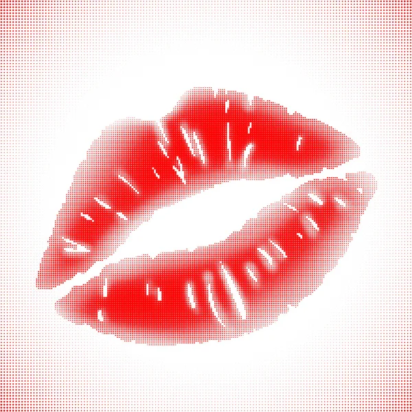 Grunge Empreinte des lèvres . — Image vectorielle