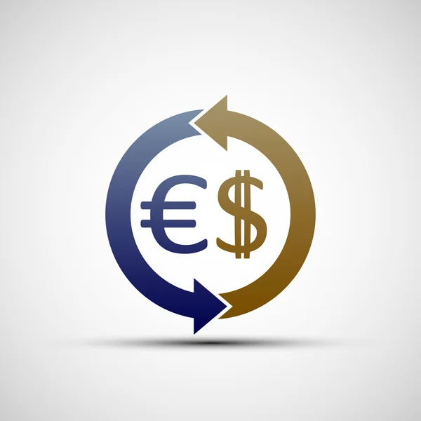 Dólar y euro . — Vector de stock