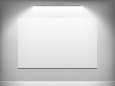 duvarda asılı beyaz canvas.