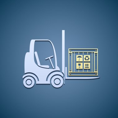 forklifts with cargo box. clipart
