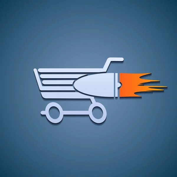 Icono carrito de compras . — Vector de stock