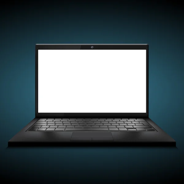 Laptop fehér képernyővel. — Stock Vector