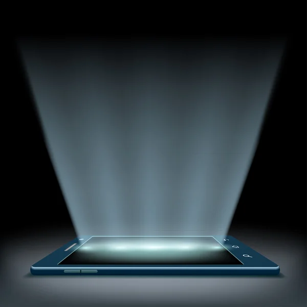 Smartphone s obrazovkou s hologramem — Stockový vektor