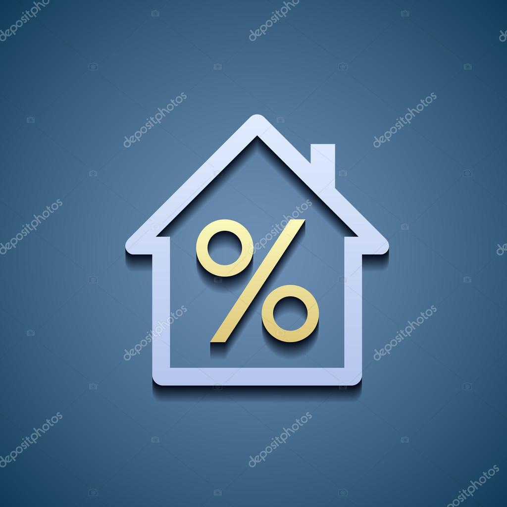 Icon Real Estate. Interest on the mortgage. Flat graphics. Stock vector illustration.