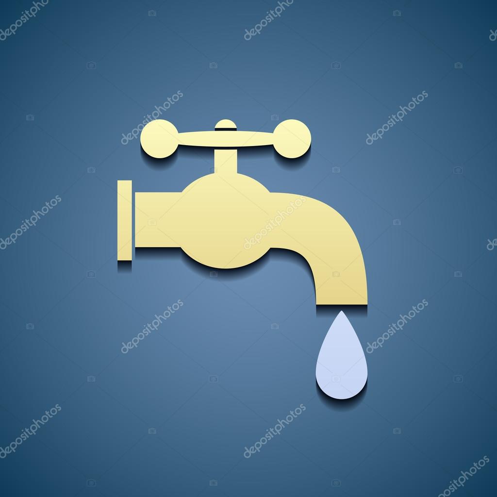 Simple icon tap water. Flat graphics. Stock vector image.