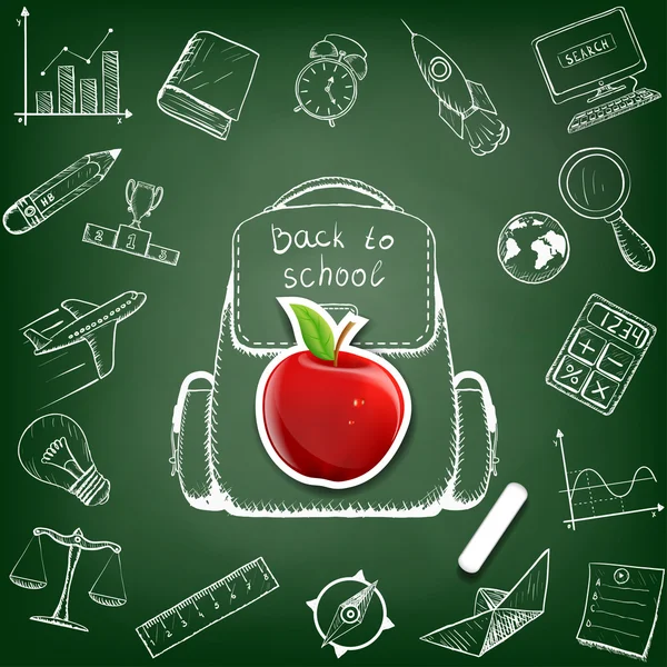 School bag. Doodle image. — Stock Vector