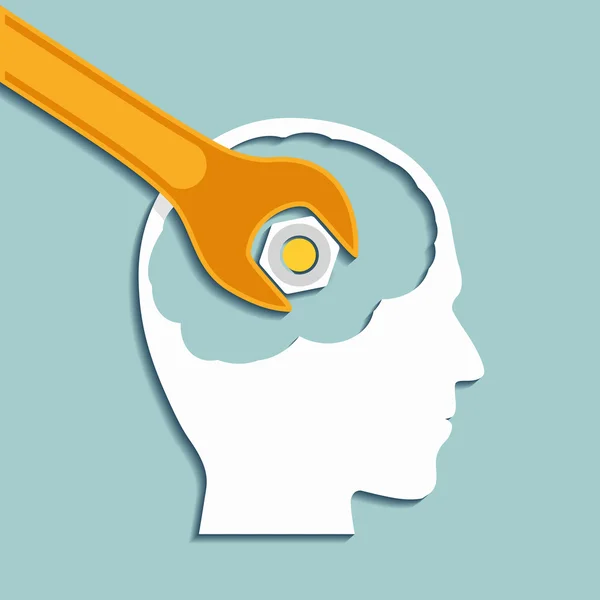 İnsan kafası ve bir İngiliz anahtarı