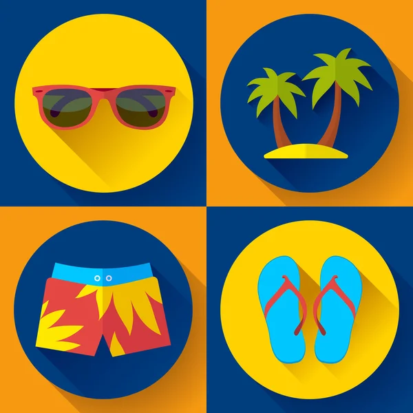 Vector Ilustración de Mens artículos de ropa para el verano y la playa . — Archivo Imágenes Vectoriales