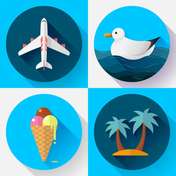 Travel and tourism icon set. Flat designed style — Stock Vector