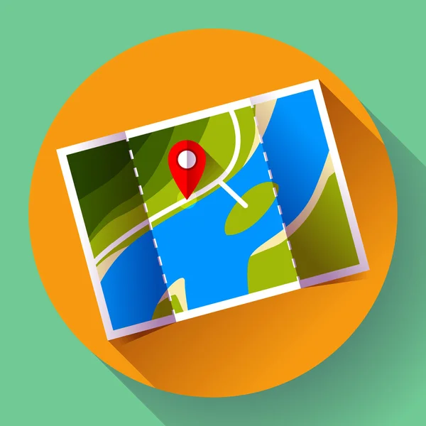 Pin on the map. Vector icon — Stock Vector