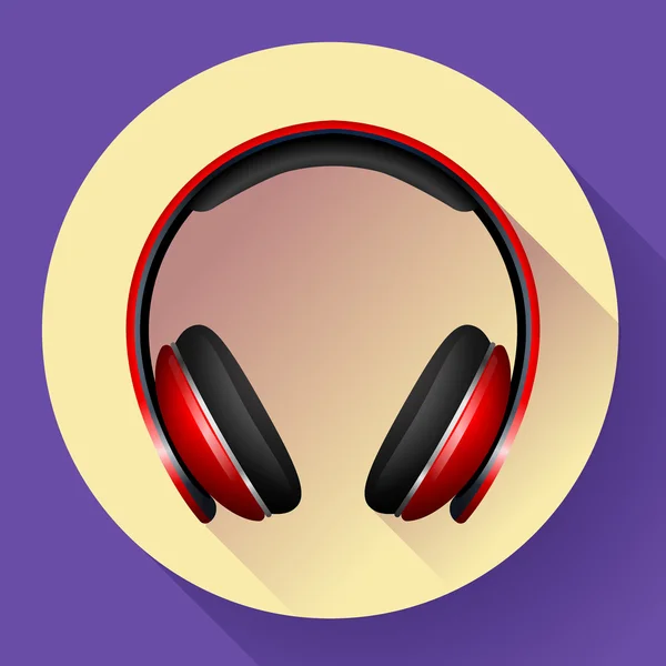 Icono de auriculares Vector realista. Estilo de diseño plano . — Vector de stock