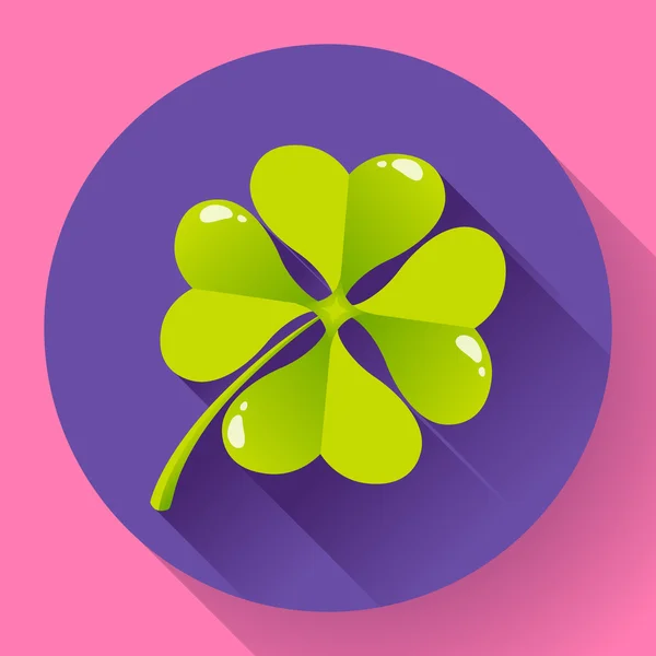 Quatrefoil trèfle à quatre feuilles icône. Style design plat — Image vectorielle