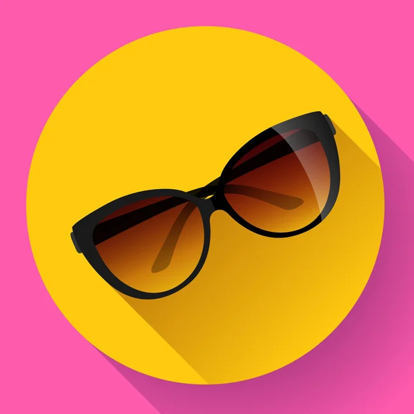 Lunettes de soleil femme tendance à la mode sur un fond d'été coloré . — Image vectorielle