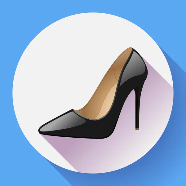 Scarpe donna alla moda vector Icon. Tacchi alti. Stile di design piatto — Vettoriale Stock