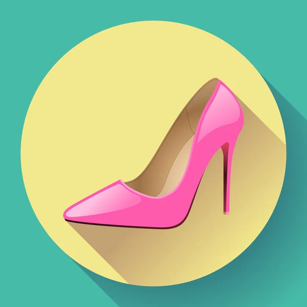 Fashionable woman shoes vector Icon. High heels. Flat design style — Stock Vector