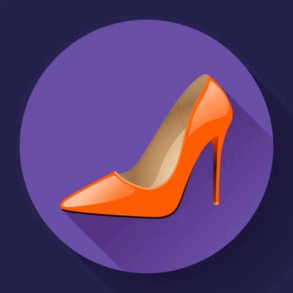 Moderní žena boty vektorové ikony. Vysoké podpatky. Plochý design styl — Stockový vektor