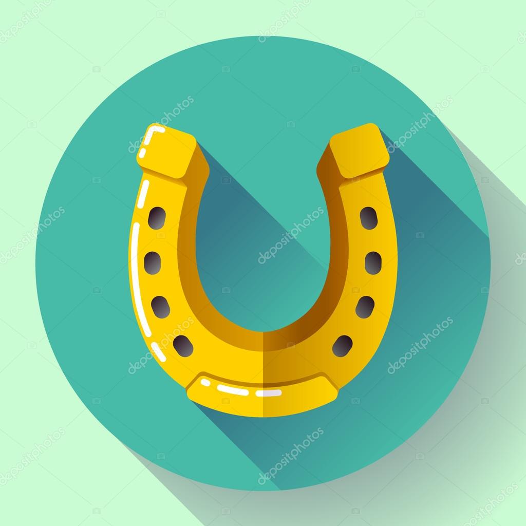 Vector Golden Horseshoe icon. Flat design style