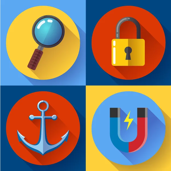 Internet marketing iconen set. Platte ontwerpstijl. — Stockvector