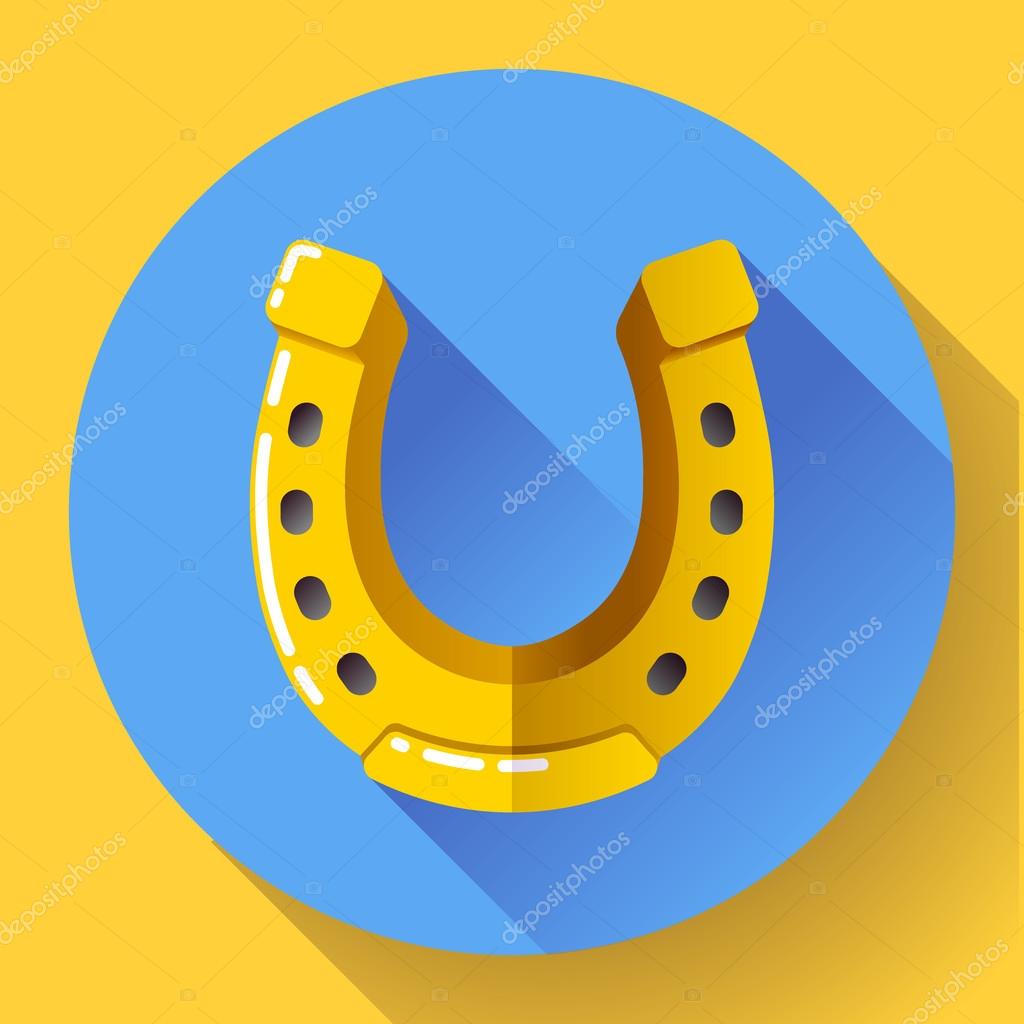 Vector Golden Horseshoe icon. Flat design style