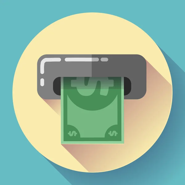 Parayı Atm bankomat kart sembol simge alıyor. Düz tasarım stili. — Stok Vektör