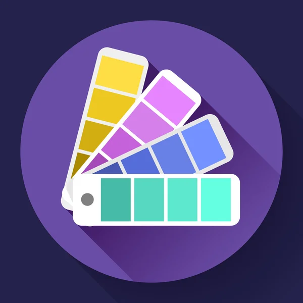 Color guide swatches palette - typographic fan icon. Flat design style. — Stock Vector