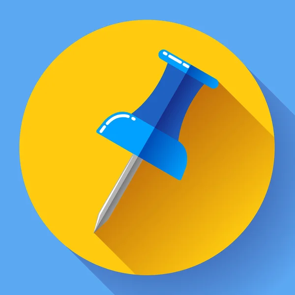 Flat Push pin vector icono — Vector de stock