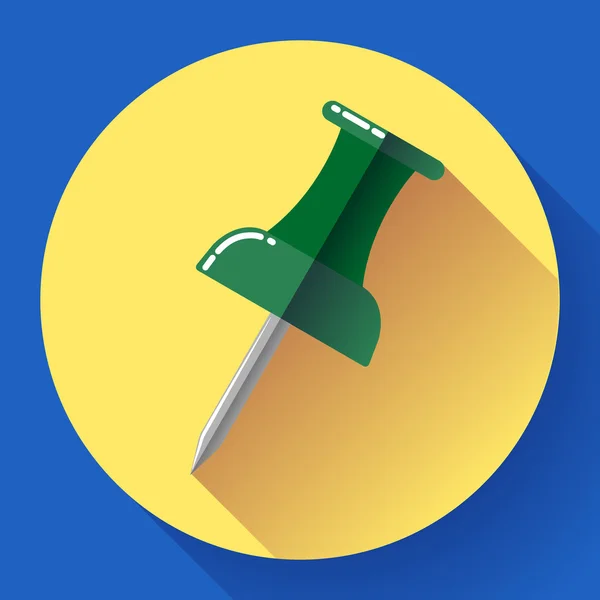 Flat Push pin vector icono — Vector de stock