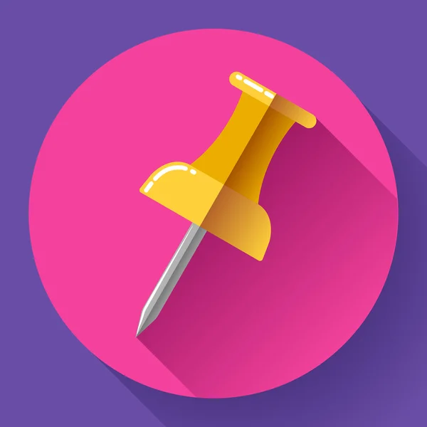 Flat Push pin vector icono — Archivo Imágenes Vectoriales