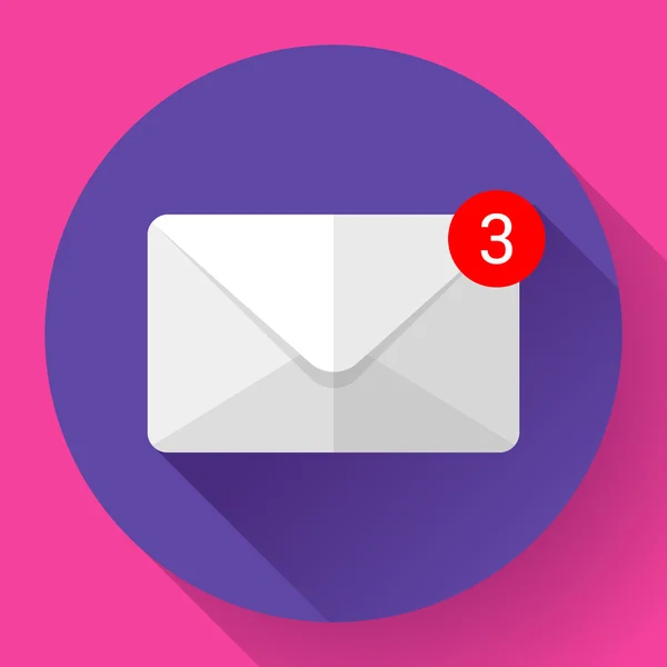 Иконка конверта новая буква смс уведомление стиль дизайна Flat 2.0 . — стоковый вектор