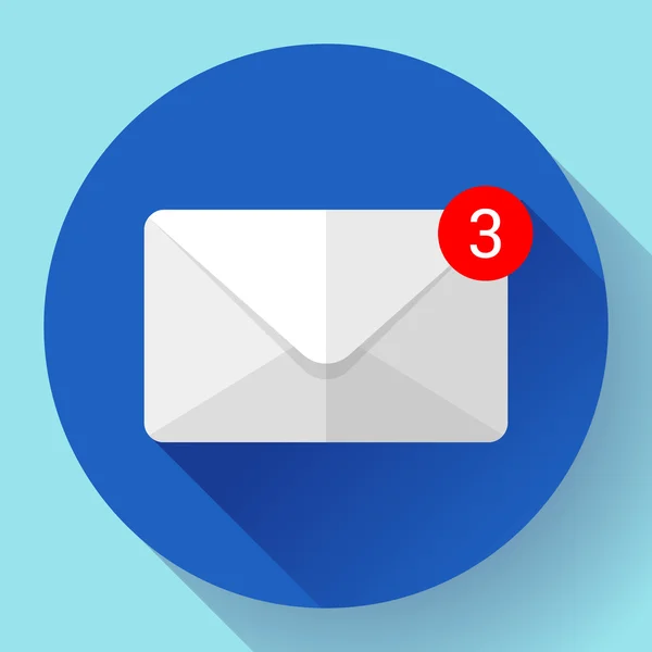Конверт значок Пошта новий лист sms повідомлення – сповіщень плоских 2.0 дизайн стиль. — стоковий вектор