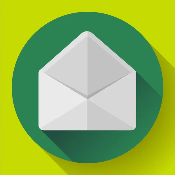 Otwórz ikonę koperty Mail list powiadomienie o nowej wiadomości 2.0 płaski projekt styl. — Wektor stockowy